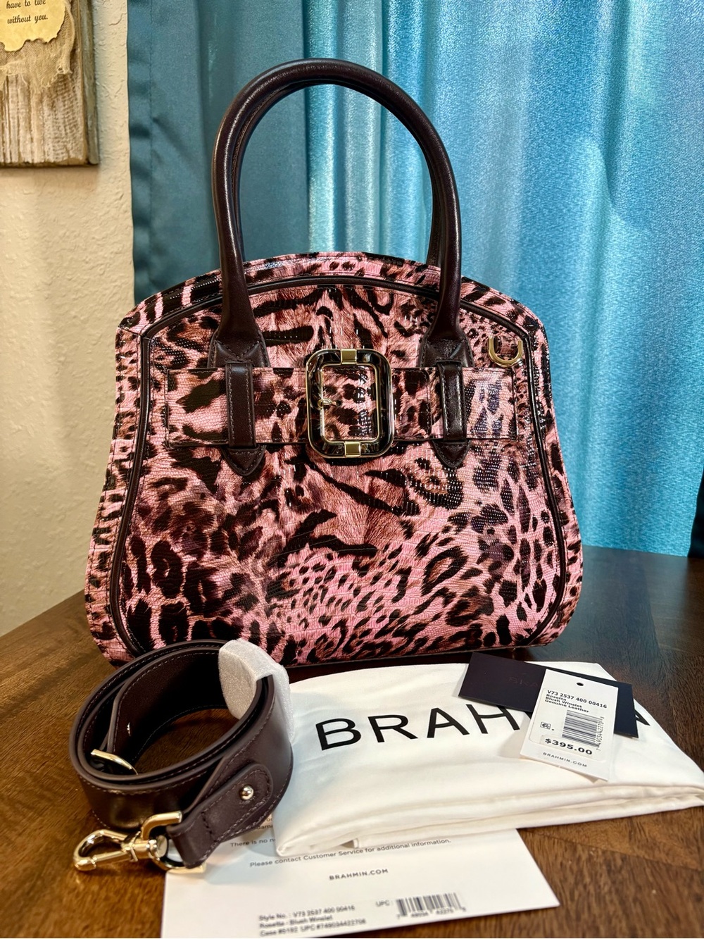 Brahmin NWOT Rosetta - Blush Winslet - Exotic, Fierce - Pink/Brown - Exclusive
